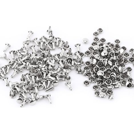 100 pièces Rivets Tubulaires Double Caps pour Travail du Cuir et Réparations Métal (1/5)