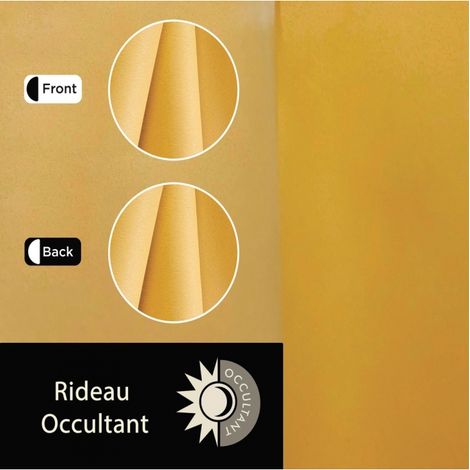 Rideau occultant à œillets, Jaune moutarde - 140x240cm prêt a poser Atout Ciel (1/3)