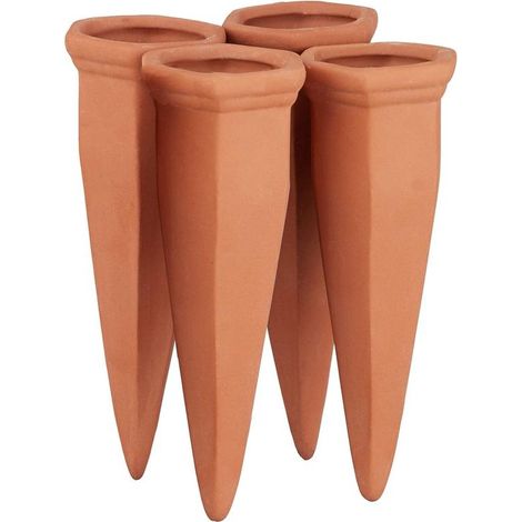 Set of 4 Watering Accessories, 1 L Plastic or Wine Bottles, Terracotta (1/4)