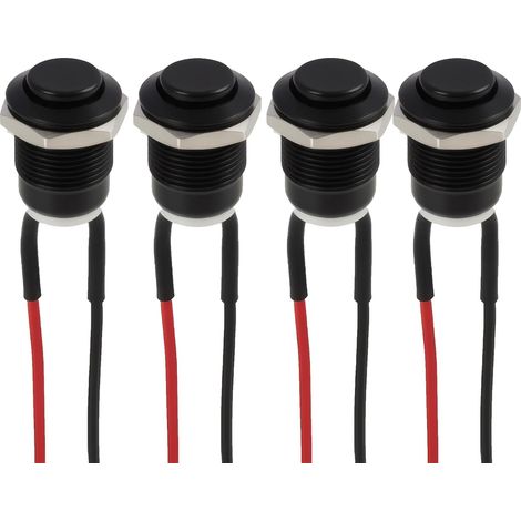 Précâblé Etanche Bouton Poussoir Verrouillage Autobloquant, 12 mm, Bouton Poussoir Verrouillage, Mini Bouton Poussoir, Interrupteur Rond (1/5)
