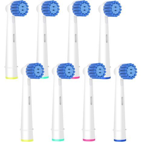 Pack de 8 têtes de brosse de rechange pour le soin des gencives sensibles, compatibles avec les brosses à dents électriques Oral-B Braun (1/4)