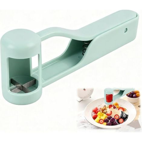 Coupe-fruits et légumes : un outil efficace pour couper les raisins, les cerises, les tomates et les fraises. Facile à nettoyer et sans danger pour les enfants. (1/4)