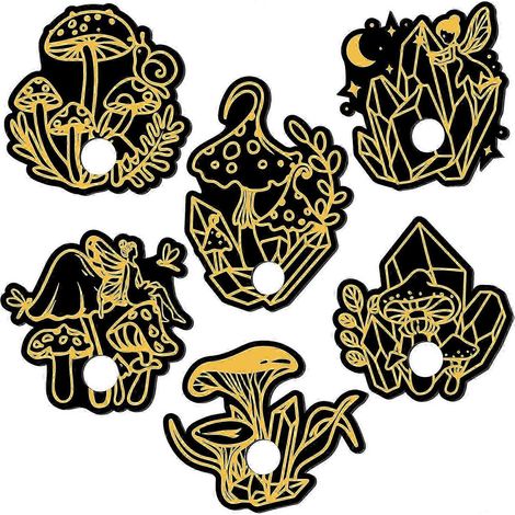 2025 6 pièces Planchette en bois Mini support pour sphères de cristal, porte-cristaux, accessoires de sorcière, champignons, fées, wiccan, petit plateau, décoration d'autel et de tarot, accessoires és (1/5)