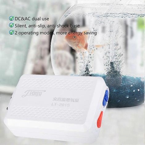 Pompe à air ultra-silencieuse pour aquarium (LT-201S), alimentation CC et CA 100-240 V, prise américaine (1/3)