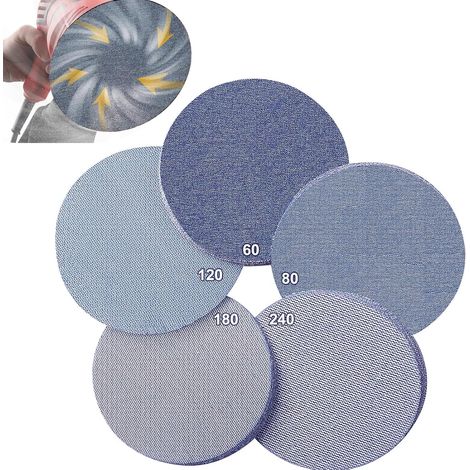 Disques Abrasifs 150 mm, 30 Pièces Filet Céramique Crochet et Boucle, Grain 60/80/120/180/240 Pour Meulage et Polissage du Bois et Métal (1/5)