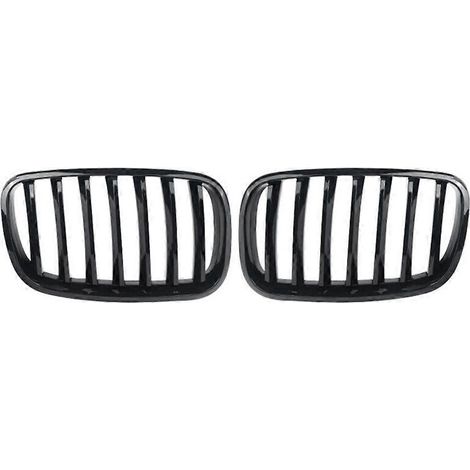 1 Paar Frontgrill für BMW X5 X6 E70 E71 2007-2013, Glanzschwarz, Teilenummer 51137157687 51137157688 (1/5)