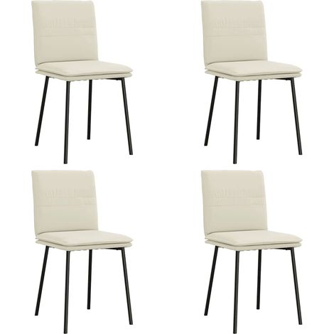 Sedie da Pranzo 4 pz Crema in Velluto vidaXL 299367 (1/5)