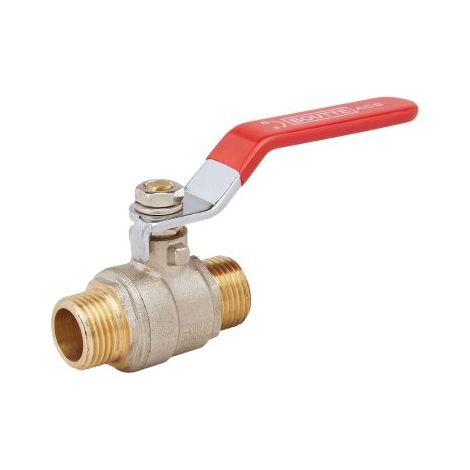 Vanne d'arrêt 1/4 de tour double mâle ACS, filetage 20x27 - BOUTTÉ (1/2)
