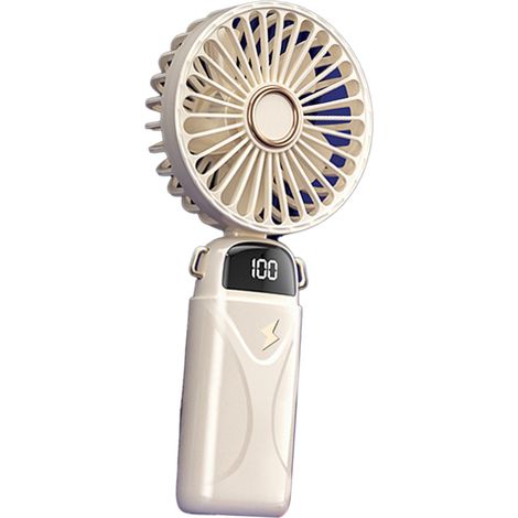 Ventilateur portable rechargeable USB, 5 vitesses de ventilation réglables, mini ventilateur portable avec affichage numérique, batterie 800 mAh