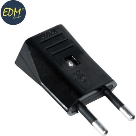 Clavija 10a 250v negra 4mm (retractilada) edm (1/4)