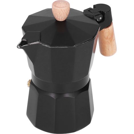 Italienische Moka-Kanne für 6 Tassen, achteckige italienische Espressokanne für den Heimgebrauch, zur Zubereitung von starkem Kaffee (1/5)