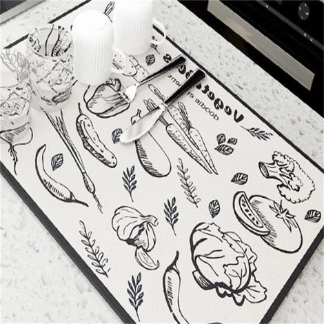 Tappetino assorbente da cucina per un piano di lavoro pulito e ordinato - Tappetino di drenaggio in tessuto tecnico - Motivi a flusso perso 3040 cm (1/4)