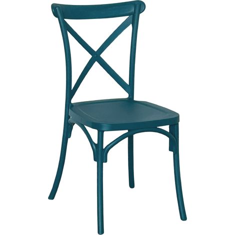 Sedia Sprint in plastica polipropilene verde petrolio monoblocco impilabile
