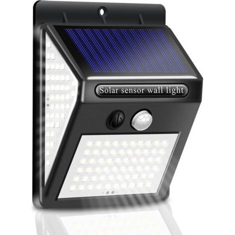 Projecteur Solaire Extérieur - 150 LED - Détecteur De Mouvement PIR - IP65 - Pour Jardin Garage Cour - 1200 Lm - 1200 Mah - 1 Pièce
