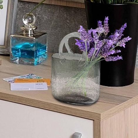 Glas Geldbörse Vase Hand Geldbörse Vase mit Fischschale Einzigartige Blumenvase für Hochzeit, Geburtstag, Haus, Garten Dekor (1/5)