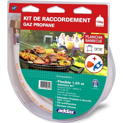 Kit di raccordo propane nero per barbecue Addax