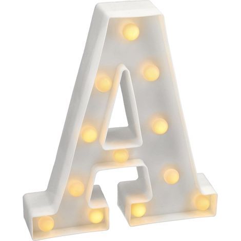 LED-Buchstabe A, warmweißes Licht 3000K, Innendekoration, batteriebetrieben (AA), für Hochzeiten und Geburtstage (1/5)