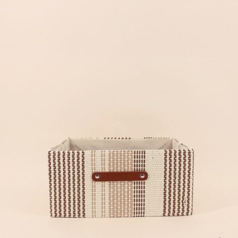 Demi panier cube en tissage papier 31x31x15cm