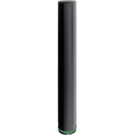 Élément droit simple paroi Ø80mm – Émail 0,7mm noir – Hauteur 1M – Raccordement poêles à granulés – Joint viton inclus – Isotip Joncoux