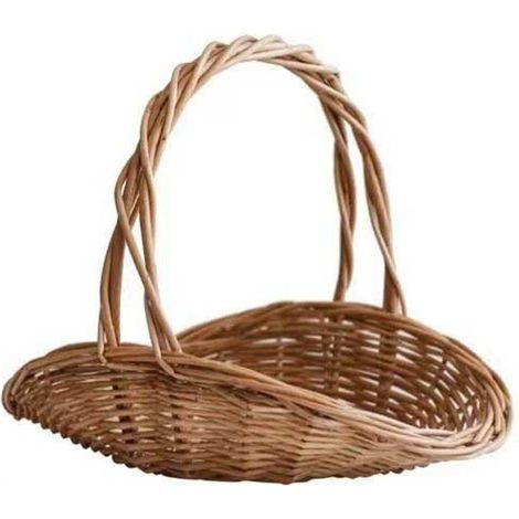 Panier Tissé - En Osier Naturel - Pour Cueillir Légumes Fleurs Fruits - Usage Intérieur Extérieur Pique-Nique - 1 Pièce (1/2)
