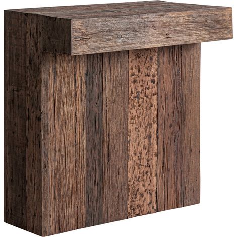 Comptoir de bar rustique en bois foncé - marron bois foncé (1/5)
