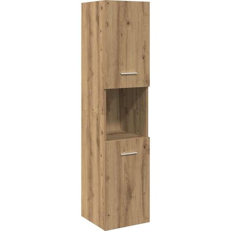 Bathroom Hanging Cabinet Artisian Oak 30x30x130 cm Engineered Wood vidaXL