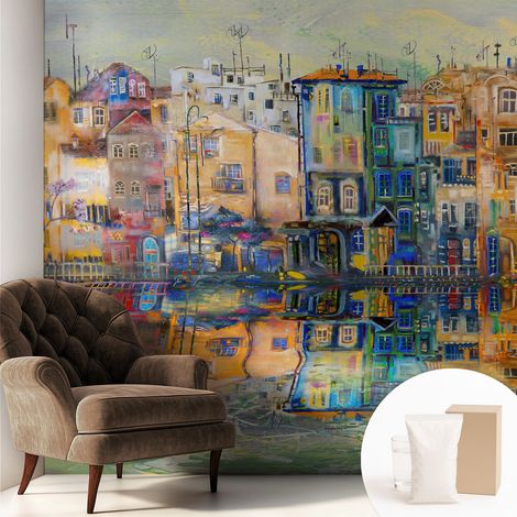 Papier peint intissé avec imprimé installation simple qualité excellente sans désordre - Colle incluse gratuite Ville magique 250x250 cm (1/5)