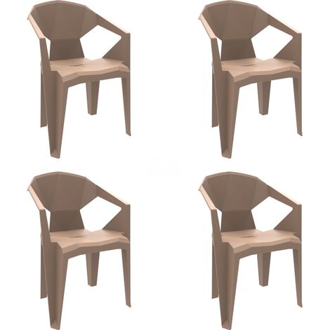 Set 4 sillas con brazos interior, exterior arena DELTA garbar (1/5)