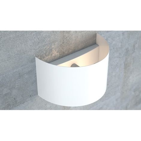 Applique Moderna 1 Luce Fold Fascia In Acciaio Bianco (1/5)