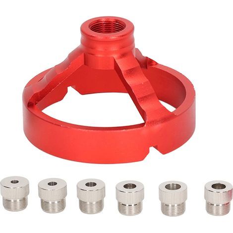 Plantilla guía de perforación 5/6/7/8/9/10 mm Herramienta para trabajar la madera Localizador de guía de punzón Accesorio de perforación vertical (rojo) (1/5)