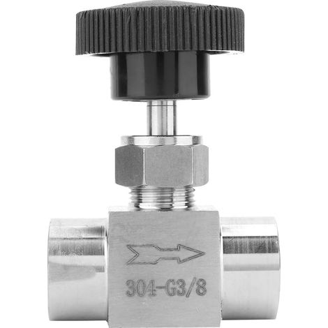 Vanne de Contrôle de Débit en Acier Inoxydable, Clapet Anti-retour de Papillon des Gaz pour la Transmission de Gazole D'eau 1/8in、1/4in、1/2in (en option) (3/8) (1/5)