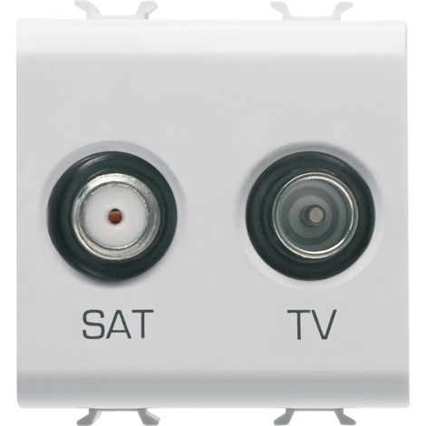 PRISE TV+SAT 2M BLANC SAT. GEWISS GW15383