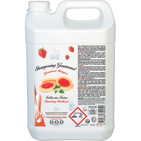 Shampooing Gourmand Sablé aux fraises : 5 litres
