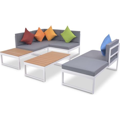 Maison Exclusive - 4-tlg. Garten-Lounge-Set mit Auflagen Aluminiu