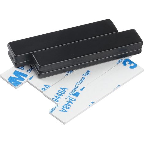 4 Pcs Aimant Autocollant Puissant Néodyme Noir 50x10x3mm Rectangulaire (1/5)