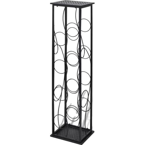 Porte-bouteilles, Construction en métal, Design moderne, noir (1/2)