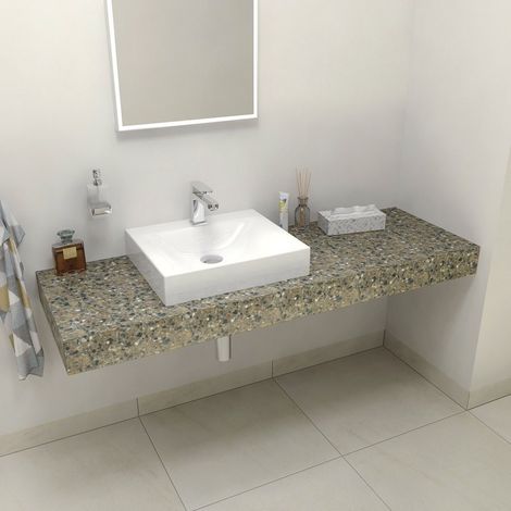 TAILOR Plan de travail Rockstone 150x50 cm, version L (1/4)