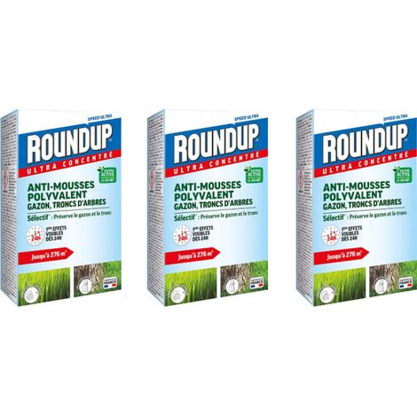 Lote de 3 productos antimusgo ROUNDUP - Hierba y troncos de árboles - 500ml