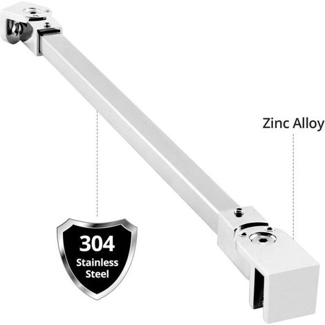 Barre de fixation pour paroi de douche - acier inoxydable 304-40 cm de longueur - Convient au verre de 8 à 12 mm d'épaisseur (1/5)