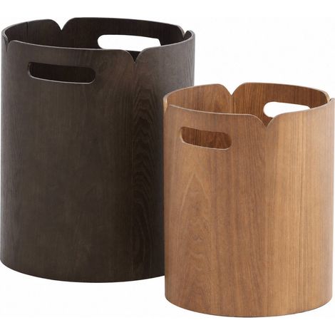 Vase décoratif en bois brun naturel - naturel et brun (1/3)