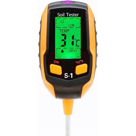 4-in-1 Soil PH Meter, Digital Soil Moisture Meter, Plant Thermometer, Humidity Meter for Potted Plants, Garden Lawn, (1/3)