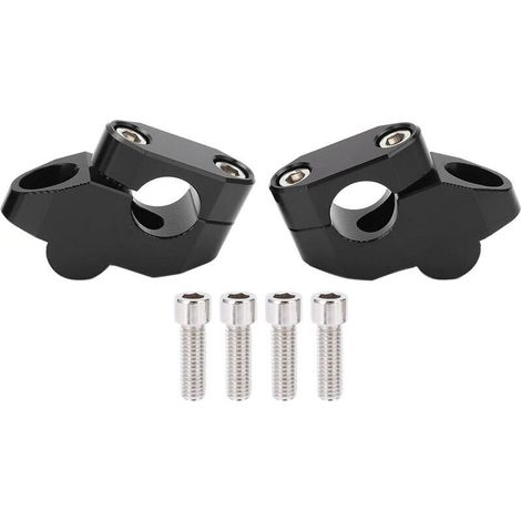Rehaussement du Guidon de Moto Moto en Alliage D'aluminium CNC 7/8in Rehausseurs de Guidon Accessoire de Modification(Le Noir) (1/4)