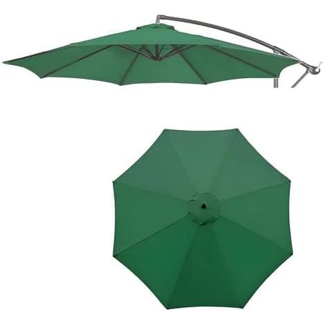 Housse de Rechange pour Parasol, 8 Baleines, 3 m, imperméable, Anti-UV, Tissu de Rechange, Vert (1/5)