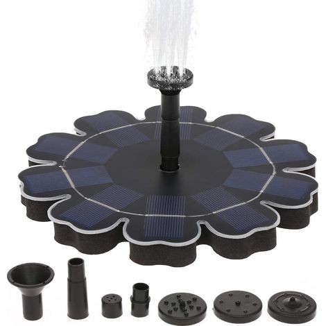 Panneau de pompe à fontaine solaire + pompe sans balais alimentée par piquet pour bassin de jardin, piscine, aquarium (1/5)
