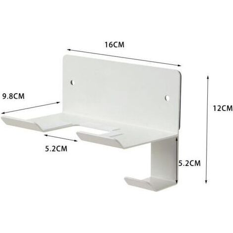 Comprend une pince à épiler et des vis à bois, un support mural pour sèche-linge adapté aux cloisons en plaques de plâtre, blanc, environ 16 x 9,8 x 12 cm