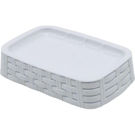 Jabonera baño Rattan 300 ml Blanco (1/4)
