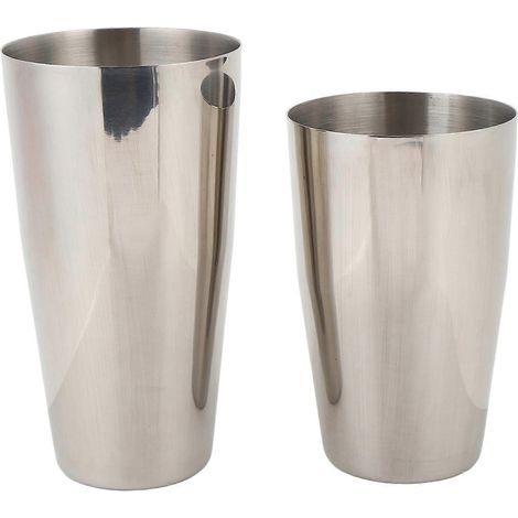 2-teiliges Cocktailshaker-Set (500 ml und 800 ml Becher) aus glänzendem Edelstahl SUS304, spülmaschinenfest, ideal zum Mixen von Getränken.