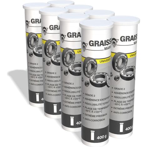 Méduze - 8 cartouches de graisse marine universelle 400g - Grade NLGI 2 - Insolubilité totale à l’eau - Extrême pression (1/5)