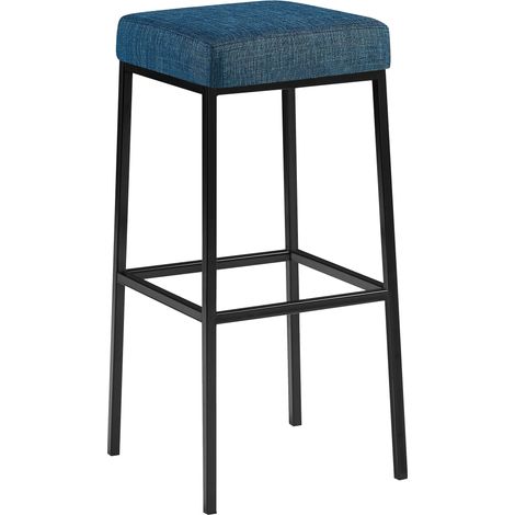 Tabouret de bar Montreal tissu Bleu Noir (1/5)