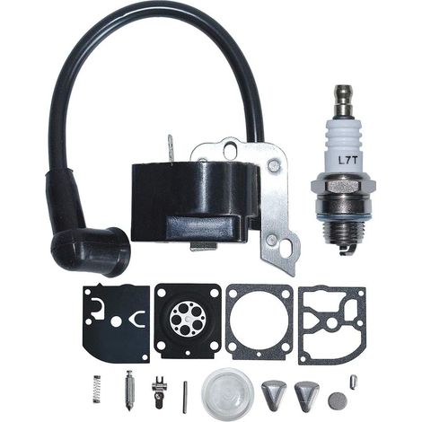 Kit de réparation bobine d'allumage, bougie, carburateur pour taille-haie Stihl HS45 FS55 FS38 RB-100, 4140 400 1308 (1/5)